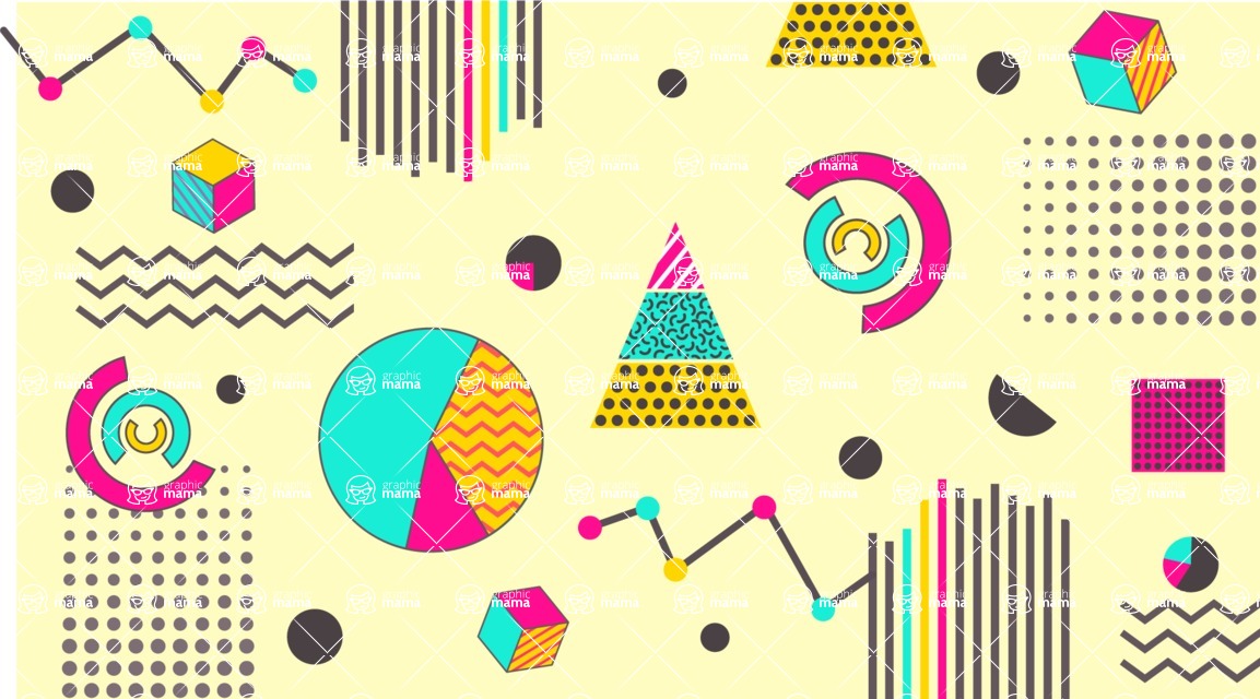 vector backgrounds - a rich collection (vector pack) of beautiful shapes and modern color palettes - Vector Background with Chart Elements